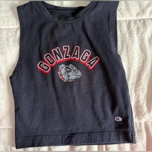 Champion Black Sleeveless Top with Gonzaga Logo
